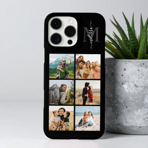 Monogram Personalised 6 Photo Collage iPhone 16 Pro Max Case