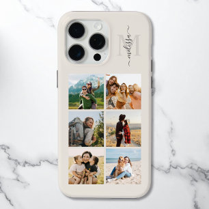 Monogram Personalised 6 Photo Collage iPhone 15 Pro Max Case
