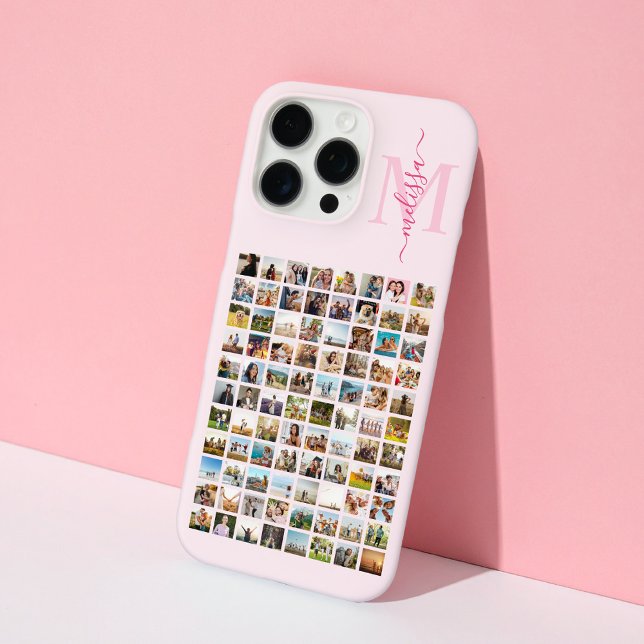 Monogram Personalised 88 Photo Collage Case-Mate iPhone Case (Creator Uploaded)
