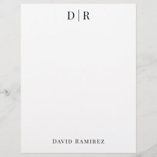 Monogram Personalised Add your own Name Minimal  Custom Letterhead