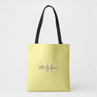 Monogram | Personalised Black and Yellow Design |  Tote Bag
