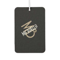 Monogram personalised black white beige tan name