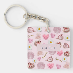 Monogram Personalised Coquette Vintage Seashell Key Ring