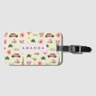 Monogram Personalised Coquette Vintage Seashell Luggage Tag
