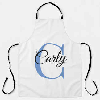 Monogram Personalised Custom Apron - Periwinkle