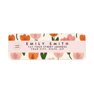 Monogram Personalised Cute Spring Tulip Pattern