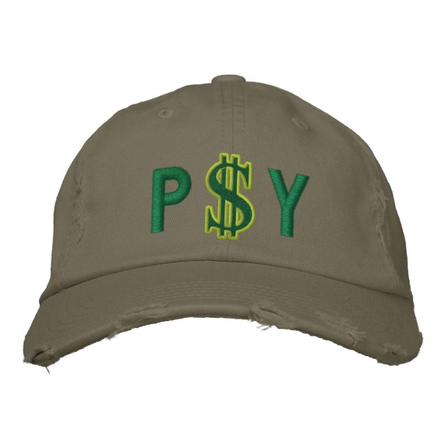 Monogram Personalised Dollar Sign Cash Embroidered Hat (Front)