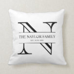 Monogram  Personalised Family Wedding Gift Cushion<br><div class="desc">Monogram Personalised Family Wedding Gift Throw Pillow</div>