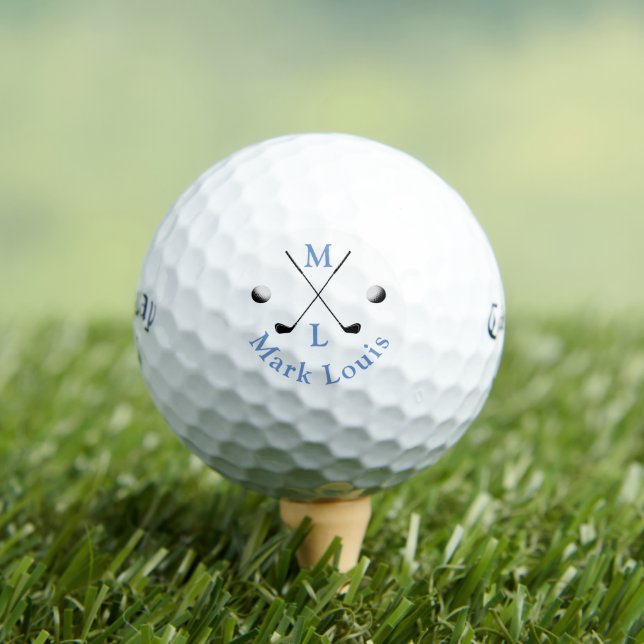 Monogram personalised golfer name golf balls (Insitu Tee)