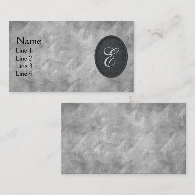 Monogram Personalised Initial Elegant Black  Business Card (Front/Back)