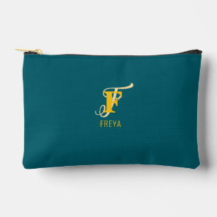 Monogram personalised initial name accessory pouch