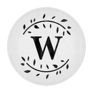 Monogram Personalised Leaf Wreath Cutting Board
