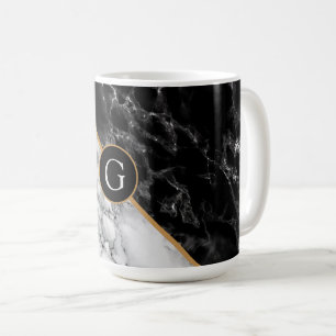 Monogram personalised Letter Marble Coffee Mug