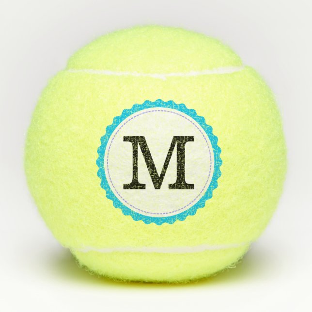 Monogram Personalised Modern #9 Tennis Balls (Front)