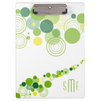 Monogram Personalised Modern Green Circle Pattern