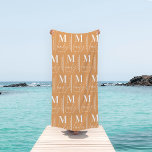 Monogram personalised modern minimal orange family beach towel<br><div class="desc">Modern monogram family unique,  bold orange stylish elegant matching family gift. Ideal for family reunions,  vacations,  birthday and Christmas parties.</div>