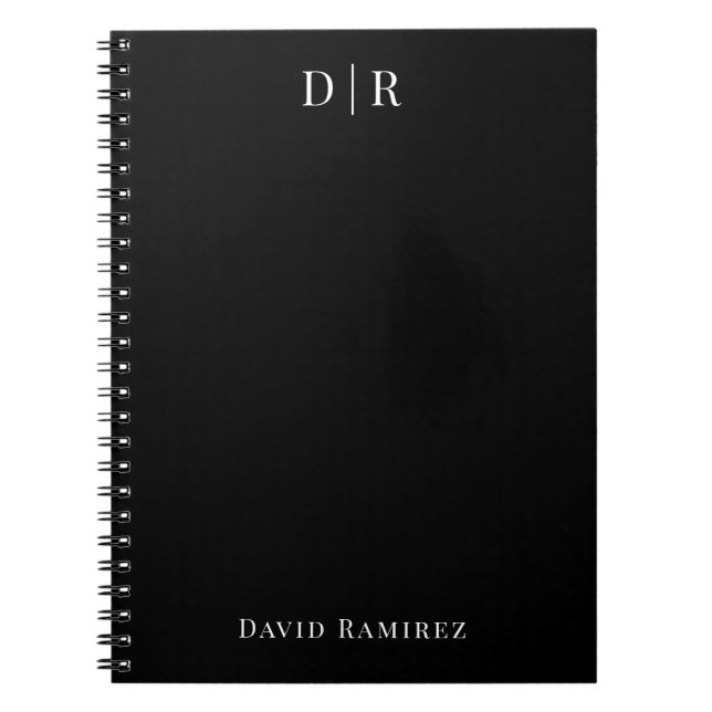 Monogram Personalised Name Professional Minimal  Notebook (Front)