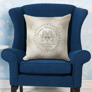 Monogram Personalised, Pearl Bridal Shower Gifts Cushion