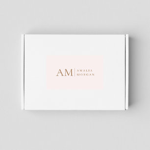 Monogram Personalised Pink Initial And Name Rectangular Sticker