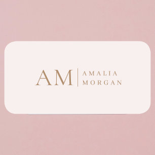 Monogram Personalised Pink Initial And Name  Tag