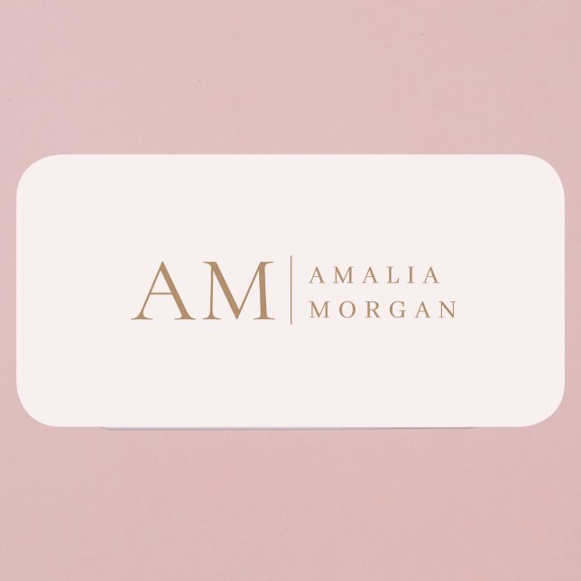 Monogram Personalised Pink Initial And Name  Tag (Creator Uploaded)
