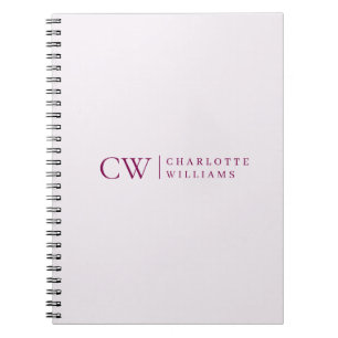Monogram Personalised Pink Initial & Name Notebook