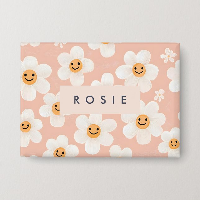 Monogram Personalised Smile Daisy Floral Pattern (Front)
