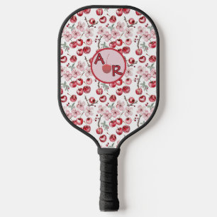 Monogram Personalised Watercolor Cherry Blossom Pickleball Paddle