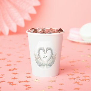 Monogram Personalised Wedding Paper Cups