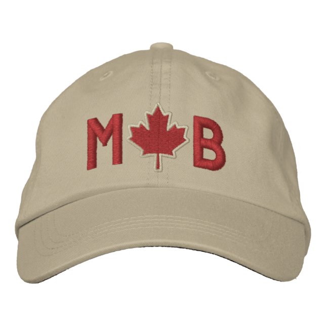 Monogram Personalize Maple Leaf Embroidery Embroidered Hat (Front)