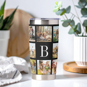 Monogram Personalized Photo Collage Insulated Tumbler