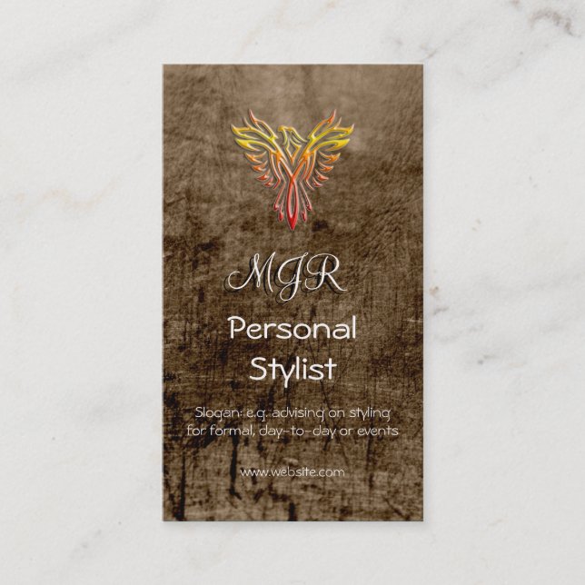 Monogram, Phoenix Personal Stylist, leather-effect Business Card (Front)