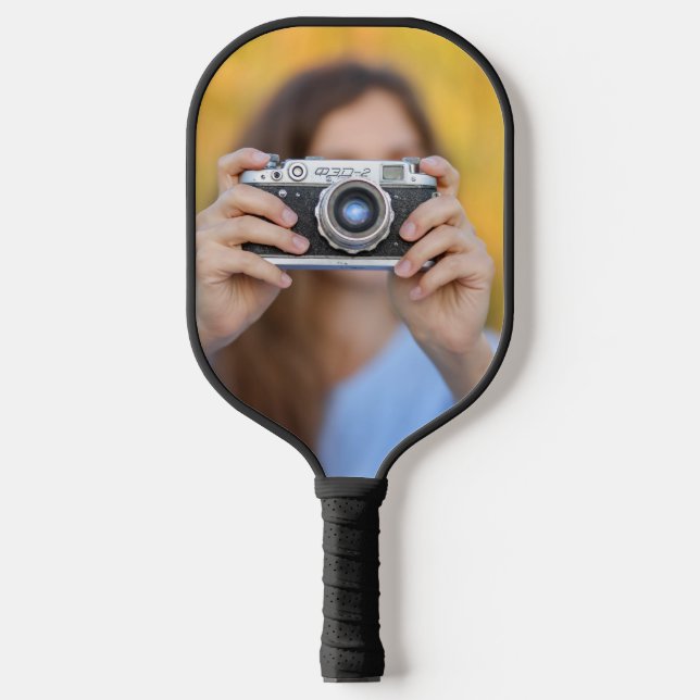 Monogram Photo Collage Custom Colour Pickleball Pa Pickleball Paddle (Front)