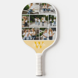 Monogram Photo Collage Custom Colour Pickleball Paddle