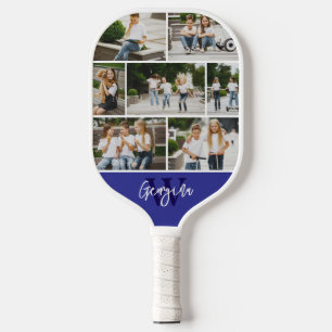Monogram Photo Collage Custom Colour Pickleball Paddle