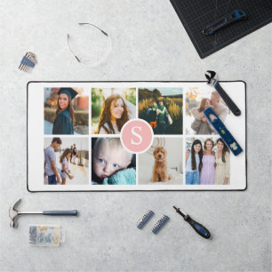Monogram Photo Collage Desk Mat