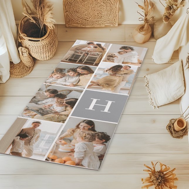 Monogram Photo Collage Exercise Yoga Mat (Creator Uploaded)