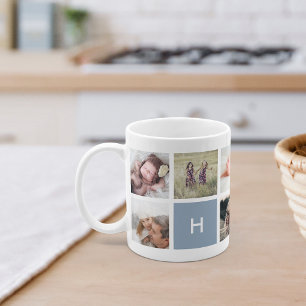 Monogram Photo Collage Mug Slate