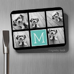 Monogram Photo Collage - Up to 5 photos Black<br><div class="desc">You can use square or selfie photos for this design. Use five square photos to create a unique and personal gift. Or you can keep the hipster puppy and make a trendy keepsake. If you need to adjust the pictures,  click on the customise tool to make changes.</div>