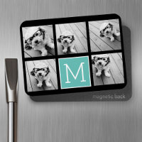 Monogram Photo Collage - Up to 5 photos Black