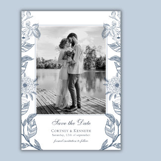 Monogram Photo French Wedding Save The Date Invitation
