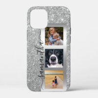 Monogram Photo Glitter Rose Gold Handwritten