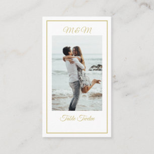 Monogram Photo Gold Elegant Table Number Place Card