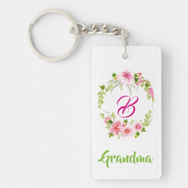 Monogram Photo Keychain (Front)