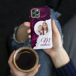 Monogram Photo Modern Floral Marble Custom Name iPhone 13 Case<br><div class="desc">Monogram Photo Modern Floral Marble Custom Name features your favourite photo on a marble and purple flower background. Personalise with your custom monogram and name by editing the text in the text box provided. Designed by ©Evco Studio www.zazzle.com/store/evcostudio</div>