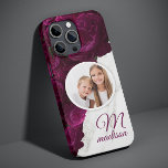 Monogram Photo Modern Floral Marble Custom Name Case-Mate iPhone 14 Case<br><div class="desc">Monogram Photo Modern Floral Marble Custom Name iPhone Phone Cases features your favourite photo on a marble and purple flower background. Personalise with your custom monogram and name by editing the text in the text box provided. Designed by ©Evco Studio www.zazzle.com/store/evcostudio</div>