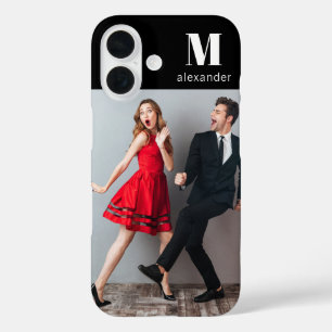 Monogram Photo Modern Personalised Name  iPhone 16 Case
