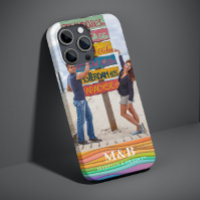 Monogram Photo Name Colourful Wave Trendy Modern