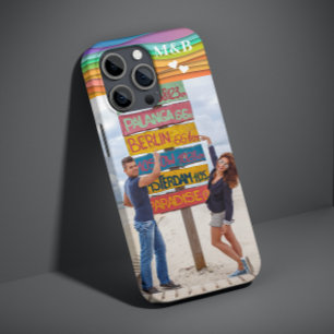 Monogram Photo Name Colourful Wave Trendy Modern Case-Mate iPhone 14 Case