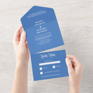 Monogram Photo Wedding All In One Invitation